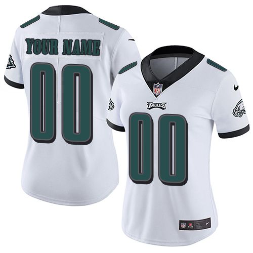 2019 NFL Women Nike Philadelphia Eagles Road White Customized Vapor jersey